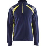 Blåkläder - 3432-1158 - Sweatshirt - Marine/High Vis Geel - 100% Katoen/Polyester
