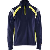 Blåkläder - 3432-1158 - Sweatshirt - Marine/High Vis Geel - 100% Katoen/Polyester