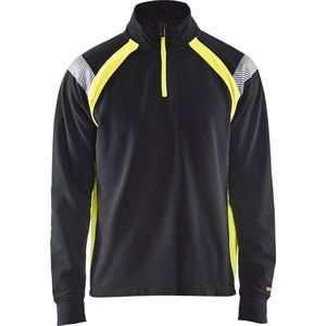 Blåkläder - 3432-1158 - Sweatshirt - Zwart/High Vis Geel - Katoen/Polyester