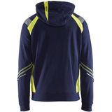 Blåkläder - 3433-1158 - Hooded Sweatshirt - Marine/High Vis Geel - Katoen/Polyester