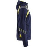 Blåkläder - 3433-1158 - Hooded Sweatshirt - Marine/High Vis Geel - Katoen/Polyester