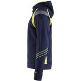 Blåkläder - 3433-1158 - Hooded Sweatshirt - Marine/High Vis Geel - Katoen/Polyester
