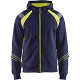Blåkläder - 3433-1158 - Hooded Sweatshirt - Marine/High Vis Geel - Katoen/Polyester