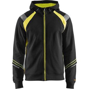 Blåkläder - 3433-1158 - Hooded Sweatshirt - Zwart/High Vis Geel - Katoen/Polyester