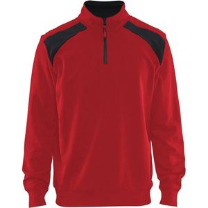 Blåkläder - Sweatshirt Bicolour - Rood/Zwart - Halve Rits