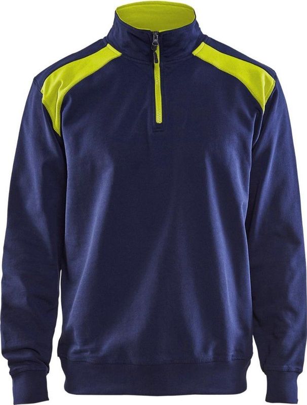 Blåkläder - Sweatshirt - Bicolour - Marine/High-Vis Geel - Materiaal