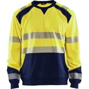 Blåkläder - 3541-2528 - Sweatshirt - High Vis Geel/Marineblauw - 100% Polyester