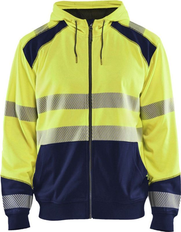 Blåkläder - 3546-2528 - Hooded Sweatshirt - High Vis Geel/Marineblauw - Gecertificeerd EN ISO 20471
