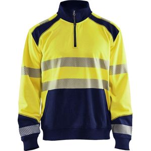 Blåkläder - 3556-2528 - Sweatshirt - High Vis Geel/Marineblauw - Katoen/Polyester