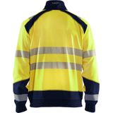 Blåkläder - 3558-2528 Sweatshirt hele rits - High Vis Geel/Marineblauw - Kangoeroezak