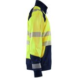 Blåkläder - 3558-2528 Sweatshirt hele rits - High Vis Geel/Marineblauw - Kangoeroezak