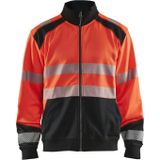 Blåkläder - 3558-2528 Sweatshirt hele rits - High Vis Geel/Marineblauw - Kangoeroezak