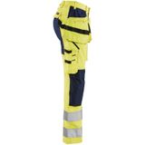 Blaklader Dames werkbroek High Vis met stretch 7163-1811 - High Vis Geel/Marineblauw