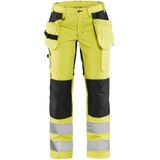 Blaklader Dames werkbroek High Vis met stretch 7163-1811 - High Vis Geel/Marineblauw