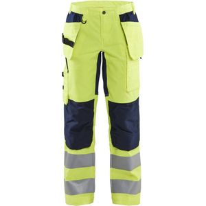 Blaklader Dames werkbroek High Vis met stretch 7163-1811 - High Vis Geel/Marineblauw