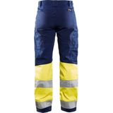 Blaklader Dames werkbroek High Vis met stretch 7161-1811 - Marine/High Vis Geel