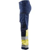 Blaklader Dames werkbroek High Vis met stretch 7161-1811 - Marine/High Vis Geel