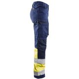 Blaklader Dames werkbroek High Vis met stretch 7161-1811 - Marine/High Vis Geel