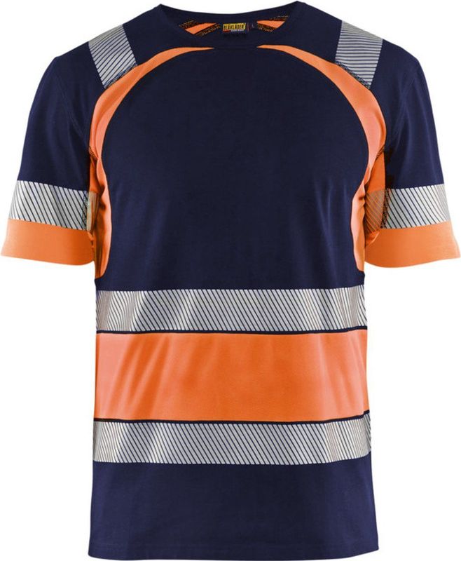 Blåkläder - 3421-1030 - T-shirt - High Vis - Marineblauw/Oranje - Katoen/Polyester