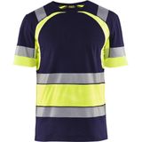 Blåkläder - 3421-1030 - T-shirt - High Vis Marine/High Vis Geel - Katoen/Polyester