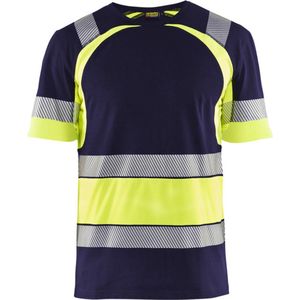 Blåkläder - 3421-1030 - T-shirt - High Vis Marine/High Vis Geel - Katoen/Polyester