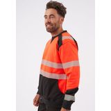 Blåkläder - 3541-2528 Sweatshirt - High Vis - Oranje/Marineblauw - Kangoeroezak