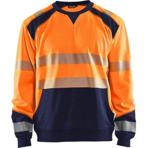 Blåkläder - 3541-2528 Sweatshirt - High Vis - Oranje/Marineblauw - Kangoeroezak