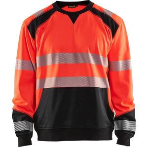 Blåkläder - 3541-2528 Sweatshirt - High Vis - Rood/Zwart - 100% Polyester
