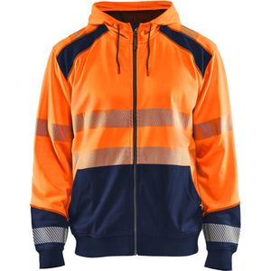 Blåkläder - 3546-2528 - Hooded Sweatshirt - High Vis - Oranje/Marineblauw - Gecertificeerd EN ISO 20471