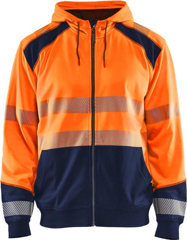 Blåkläder - 3546-2528 - Hooded Sweatshirt - High Vis - Oranje/Marineblauw - Gecertificeerd EN ISO 20471