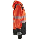 Blåkläder - 3546-2528 - Hooded Sweatshirt - High Vis Rood/Zwart - Kangoeroezak - EN ISO 20471