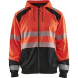 Blåkläder - 3546-2528 - Hooded Sweatshirt - High Vis Rood/Zwart - Kangoeroezak - EN ISO 20471