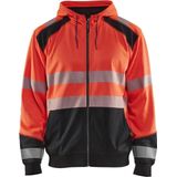 Blåkläder - 3546-2528 - Hooded Sweatshirt - High Vis Rood/Zwart - Kangoeroezak - EN ISO 20471