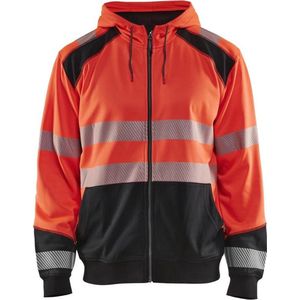 Blåkläder - 3546-2528 - Hooded Sweatshirt - High Vis Rood/Zwart - Polyester