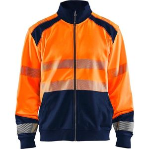 Blåkläder - 3558-2528 Sweatshirt - High Vis - Oranje/Marineblauw - Kangoeroezak