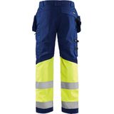 Blaklader 1558 Reflecterende Werkbroek Stretch Marineblauw/Geel