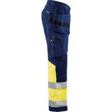 Blaklader 1558 Reflecterende Werkbroek Stretch Marineblauw/Geel
