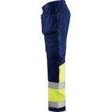 Blaklader 1558 Reflecterende Werkbroek Stretch Marineblauw/Geel