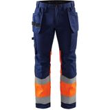 Blaklader 1558 Reflecterende Werkbroek Stretch Marineblauw/Oranje