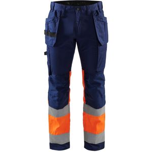 Blaklader 1558 Reflecterende Werkbroek Stretch Marineblauw/Oranje
