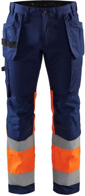 Blaklader 1558 Reflecterende Werkbroek Stretch Marineblauw/Oranje