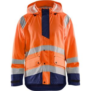 Blåkläder 4323-2000 Regenjas High Vis LEVEL 1 High Vis Oranje/Marineblauw maat XL