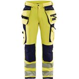 Blaklader High Vis werkbroek met 4-weg stretch 1997-1642 - High Vis Geel/Marineblauw