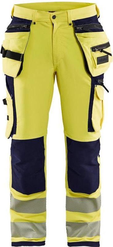 Blaklader High Vis werkbroek met 4-weg stretch 1997-1642 - High Vis Geel/Marineblauw