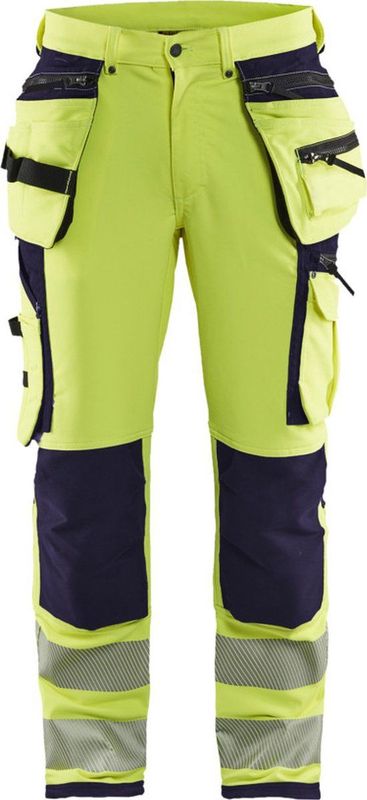 High Visibility Werkbroek 1997 met 4-Weg Stretch High Vis Geel/Marineblauw