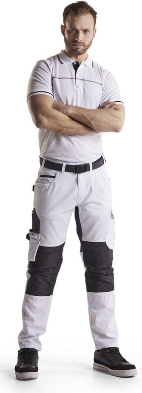 Blaklader Schilderswerkbroek met stretch 1095-1330 - Wit/Donkergrijs