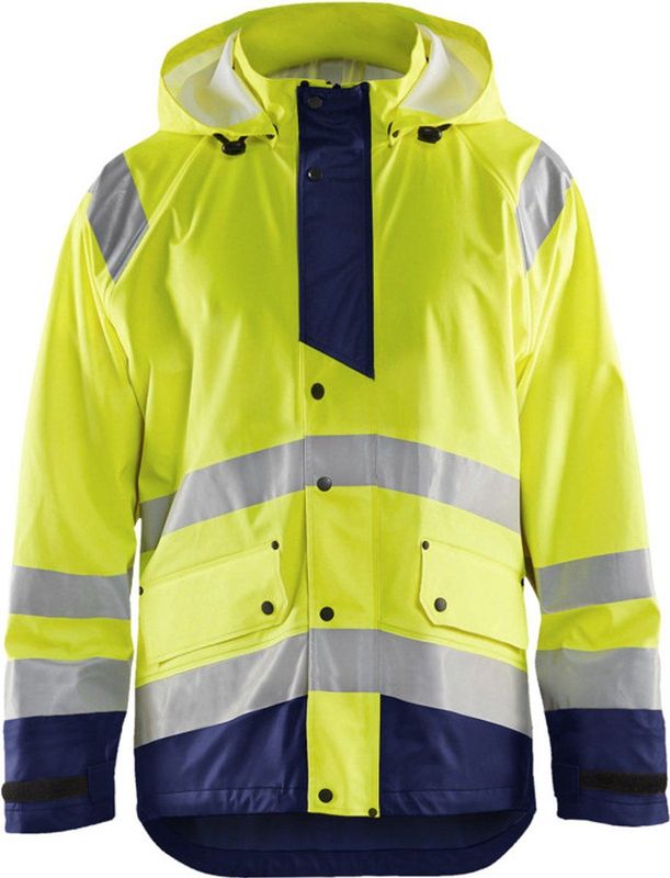 Blåkläder - 4327-2005 - Regenjas - High Vis Geel/Marineblauw - Materiaal met Hoge Beschermingsgraad