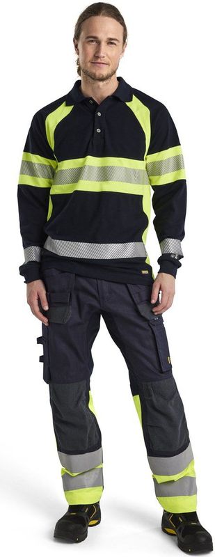 Blåkläder - 1487-1512 Werkbroek - Marine/High Vis Geel - Stretchmateriaal - Slijtvaste Stof