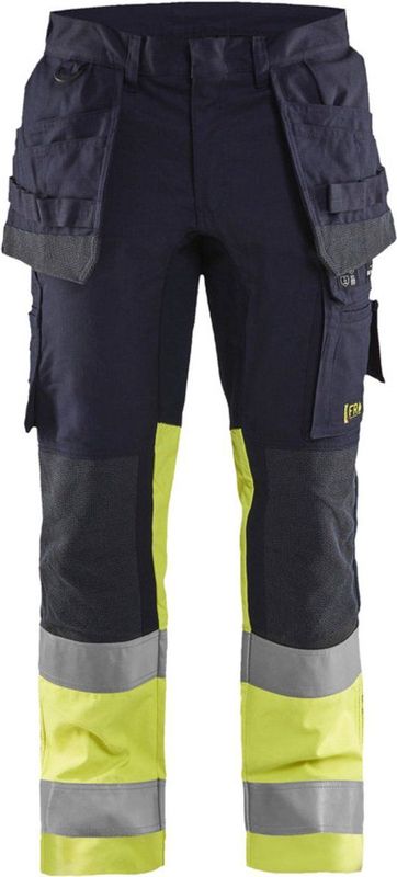 Blaklader Multinorm werkbroek Inherent met stretch 1487-1512 - Marine/High Vis Geel