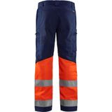 Blaklader 1551 Reflecterende Werkbroek Stretch Marineblauw/Oranje